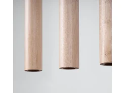 Lámparas Colgantes Pastelo Moderno De Acero/Madera - 5 Fuentes Luminosas - L.45 X A.100 Cm - Madera