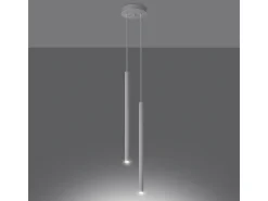 Lámparas Colgantes Pastelo Moderno De Acero - 2 Fuentes Luminosas - L.15 X A.118 Cm - Blanco