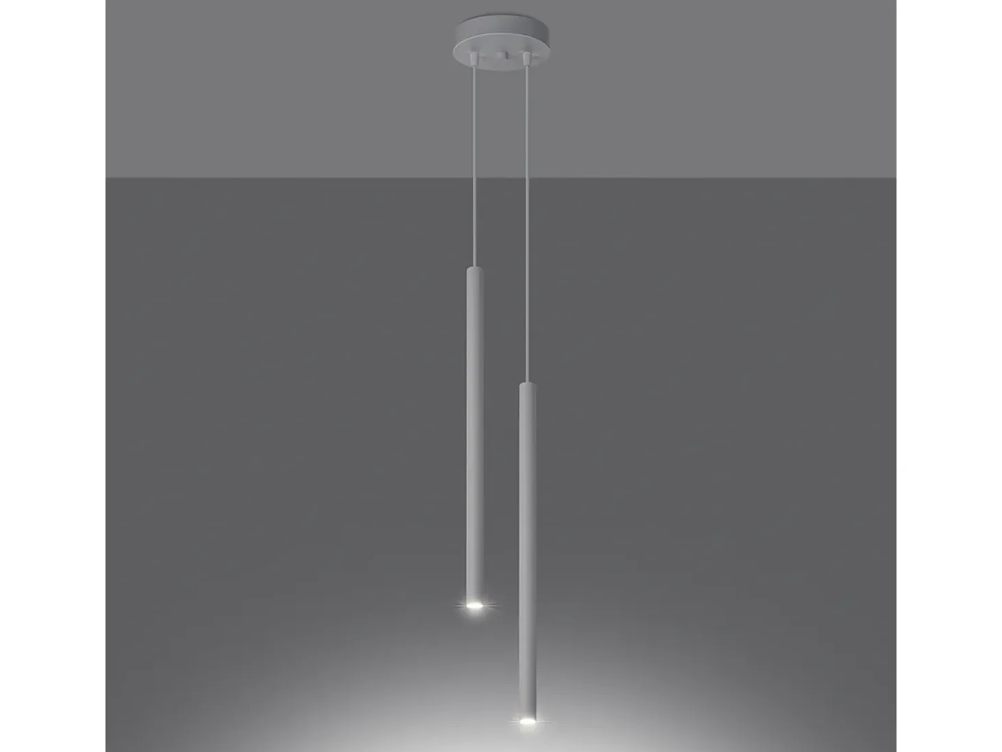 Lámparas Colgantes Pastelo Moderno De Acero - 2 Fuentes Luminosas - L.15 X A.118 Cm - Blanco