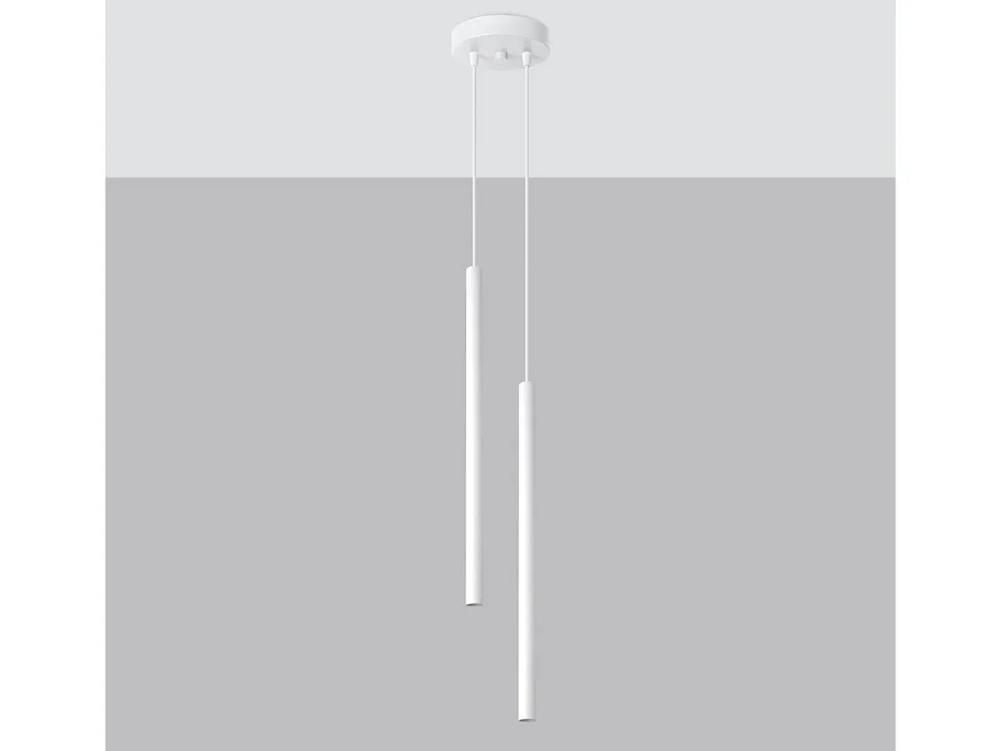 Lámparas Colgantes Pastelo Moderno De Acero - 2 Fuentes Luminosas - L.15 X A.118 Cm - Blanco