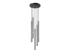Lámparas Colgantes Pastelo Moderno De Concreto - 5 Fuentes Luminosas - L.25 X A.110 Cm - Gris