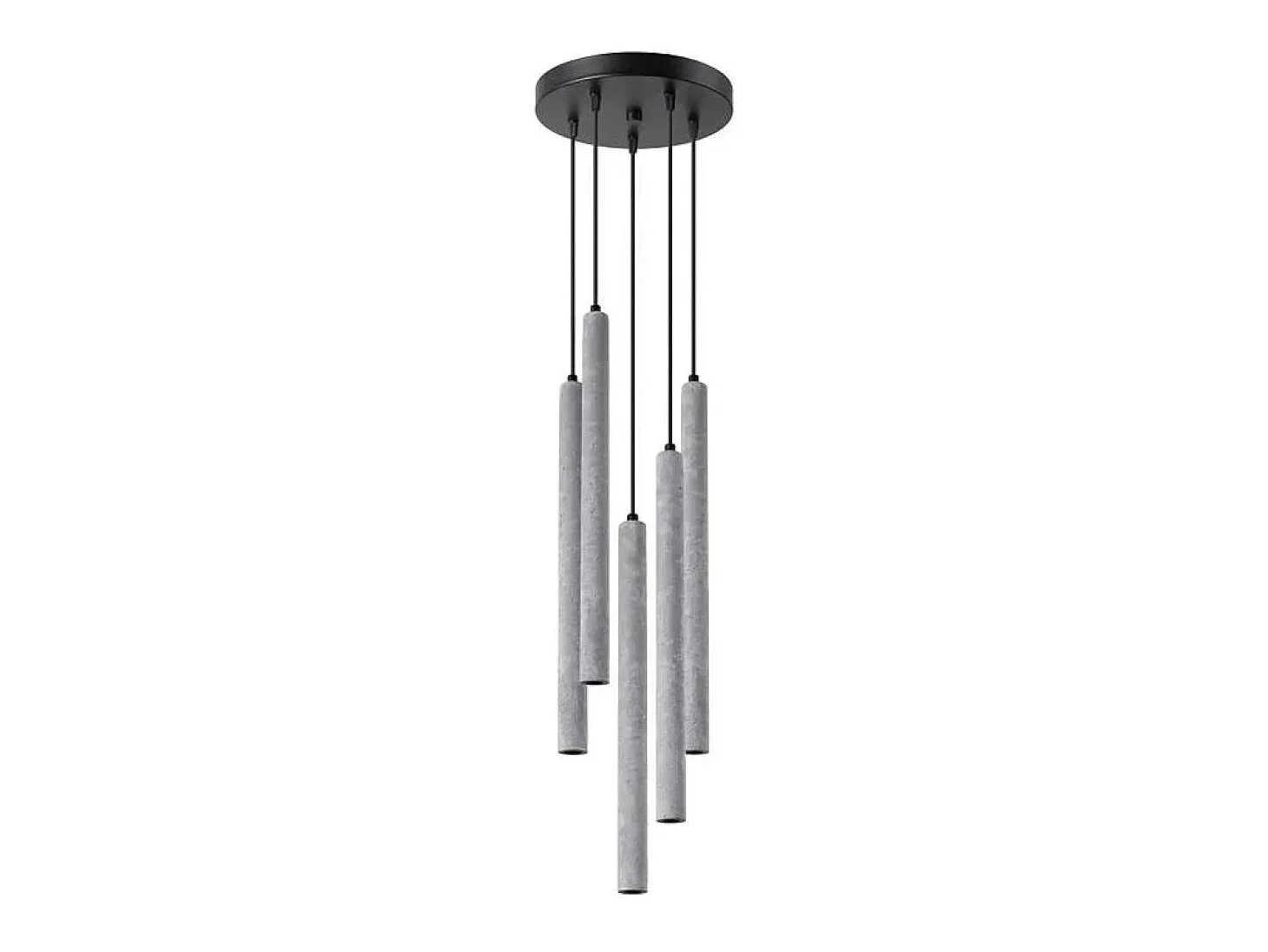 Lámparas Colgantes Pastelo Moderno De Concreto - 5 Fuentes Luminosas - L.25 X A.110 Cm - Gris