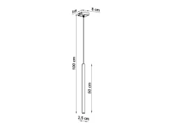 Lámparas Colgantes Pastelo Moderno De Acero - 1 Fuentes Luminosas - L.8 X A.100 Cm - Brillo Dorado