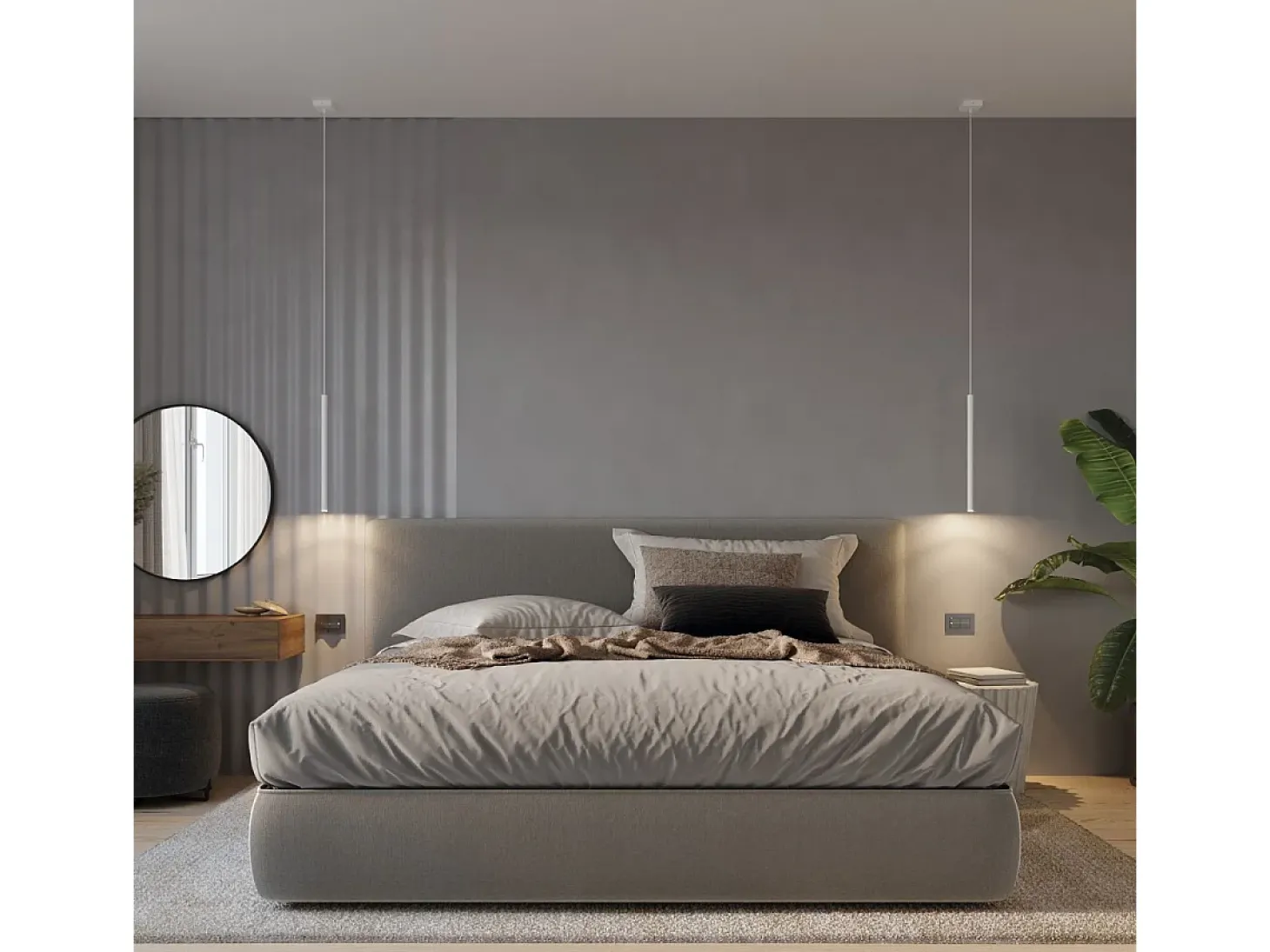 Lámparas Colgantes Pastelo Moderno De Acero - 5 Fuentes Luminosas - L.25 X A.110 Cm - Blanco