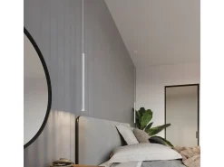 Lámparas Colgantes Pastelo Moderno De Acero - 5 Fuentes Luminosas - L.25 X A.110 Cm - Blanco