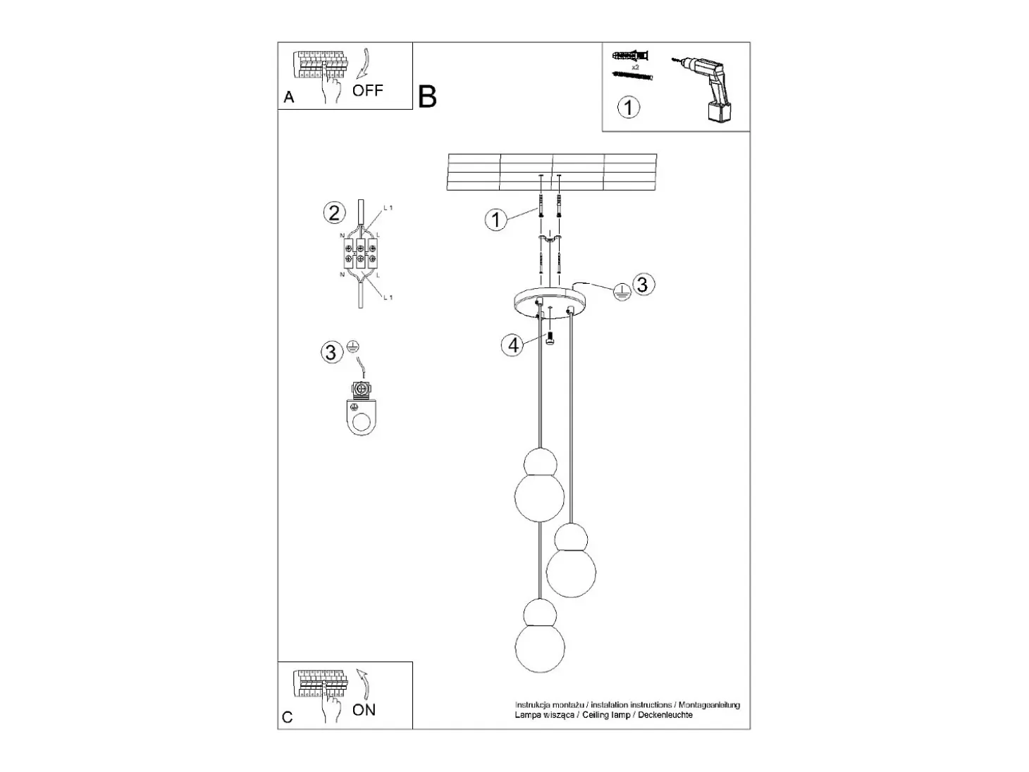 Lámparas Colgantes Pekka Escandinavo De Vidrio/Madera - 3 Fuentes Luminosas - L.31 X A.124 Cm - Blanco/Madera Natural
