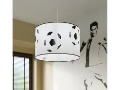 Lámparas Colgantes Piłka Moderno De Cloruro De Polivinilo - 1 Fuentes Luminosas - L.40 X A.82 Cm - Blanco Negro