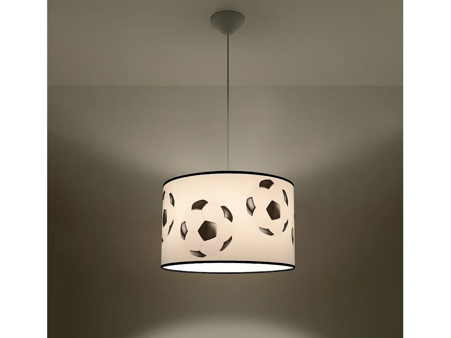 Lámparas Colgantes Piłka Moderno De Cloruro De Polivinilo - 1 Fuentes Luminosas - L.40 X A.82 Cm - Blanco Negro