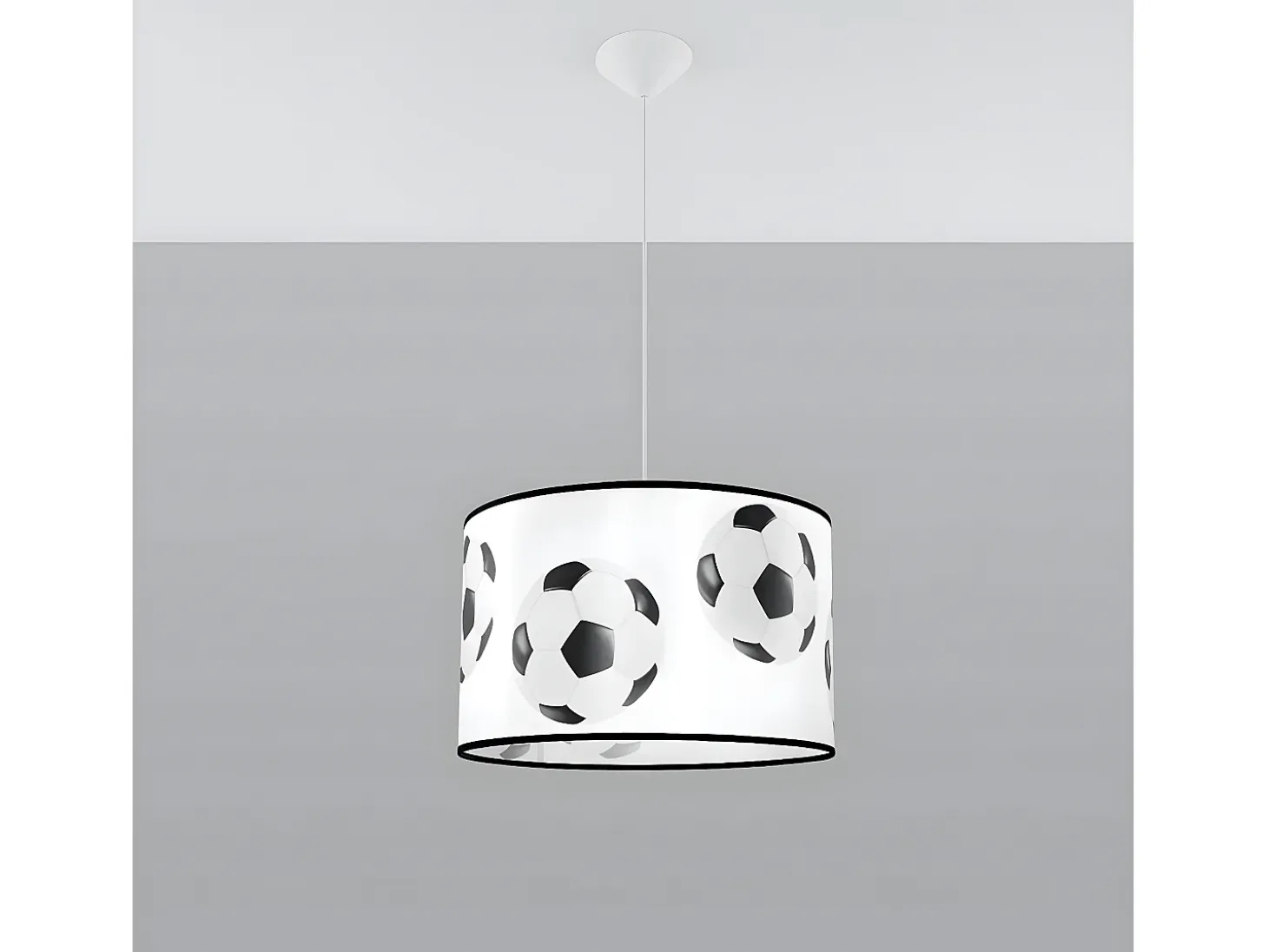 Lámparas Colgantes Piłka Moderno De Cloruro De Polivinilo - 1 Fuentes Luminosas - L.40 X A.82 Cm - Blanco Negro