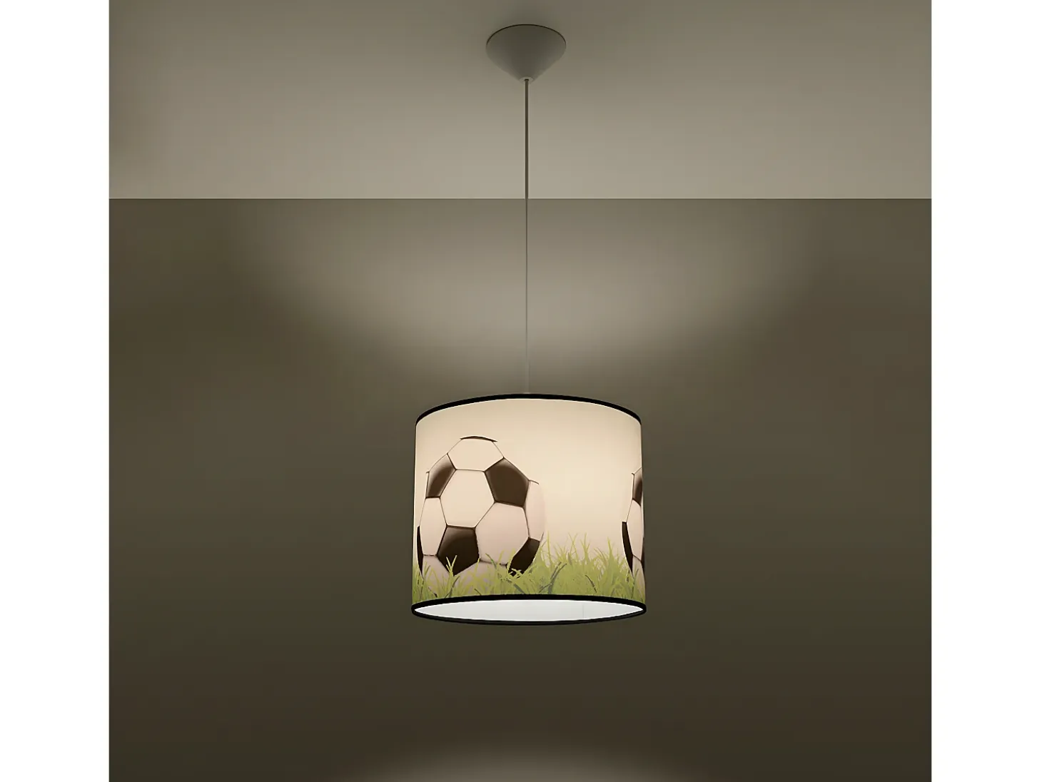 Lámparas Colgantes Piłka Moderno De Cloruro De Polivinilo - 1 Fuentes Luminosas - L.30 X A.82 Cm - Blanco/Negro/Verde