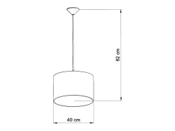 Lámparas Colgantes Piłka Moderno De Cloruro De Polivinilo - 1 Fuentes Luminosas - L.40 X A.82 Cm - Blanco Negro
