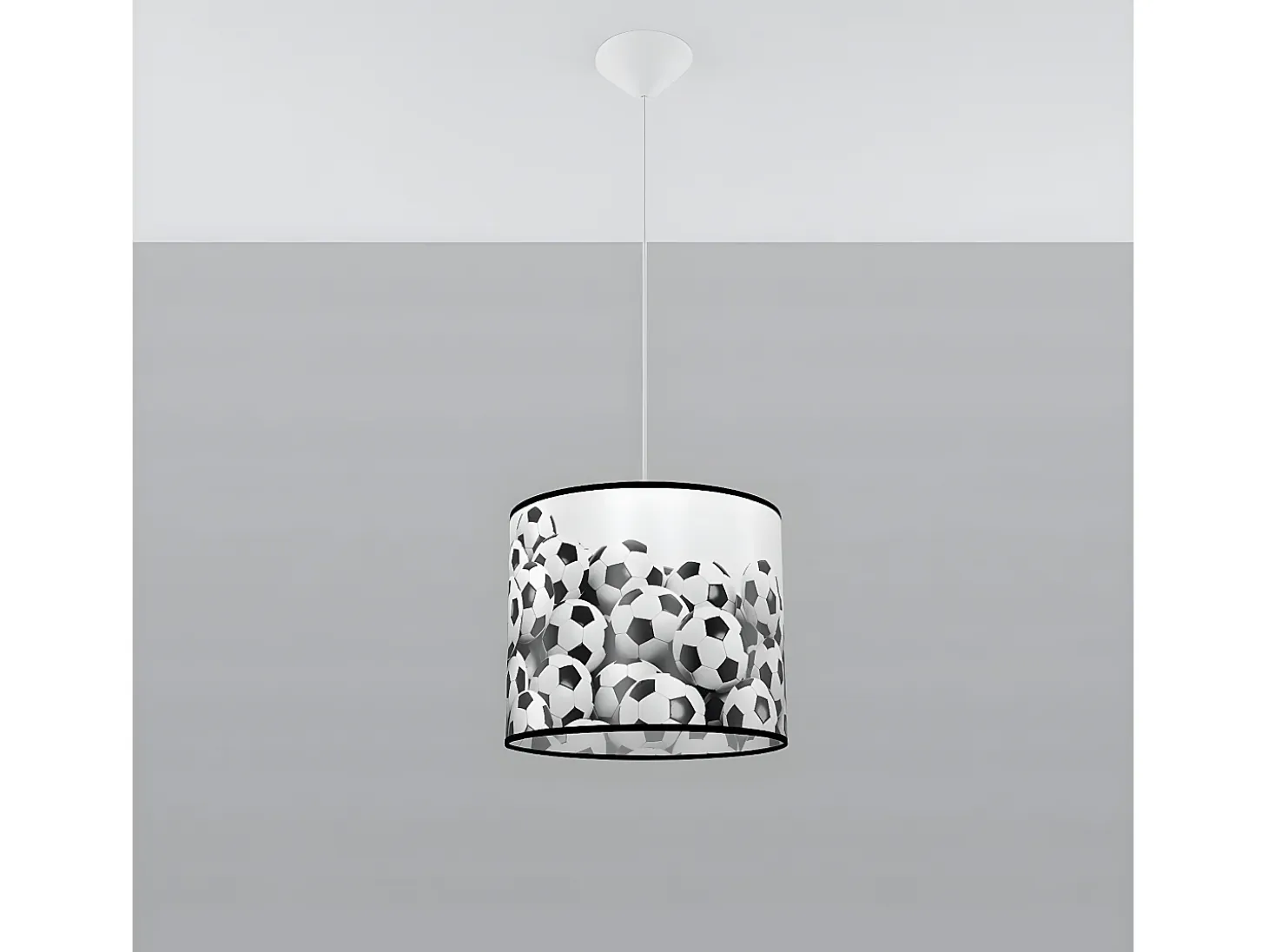 Lámparas Colgantes Piłka Moderno De Cloruro De Polivinilo - 1 Fuentes Luminosas - L.30 X A.82 Cm - Blanco Negro