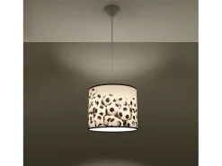 Lámparas Colgantes Piłka Moderno De Cloruro De Polivinilo - 1 Fuentes Luminosas - L.30 X A.82 Cm - Blanco Negro