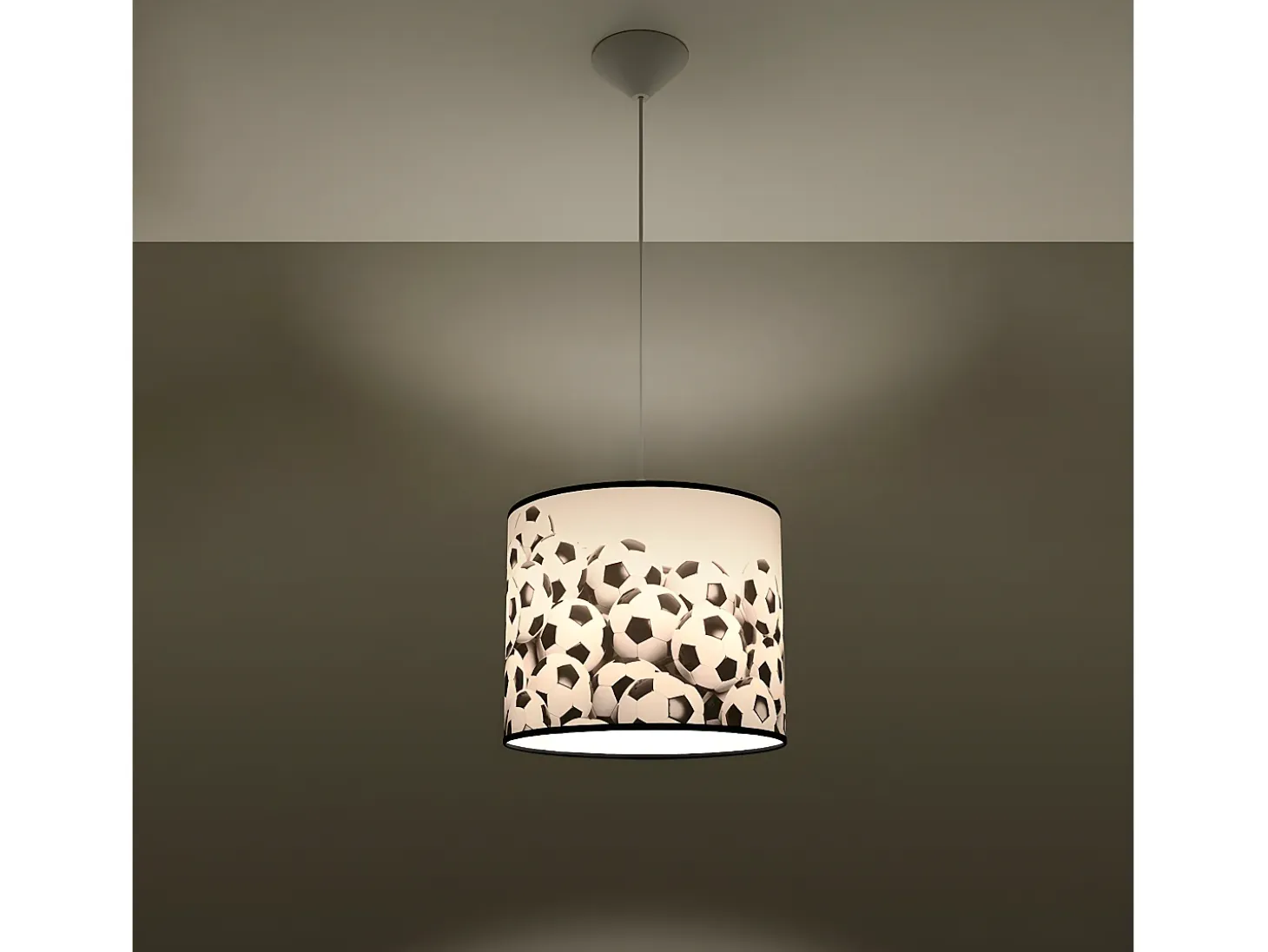 Lámparas Colgantes Piłka Moderno De Cloruro De Polivinilo - 1 Fuentes Luminosas - L.30 X A.82 Cm - Blanco Negro
