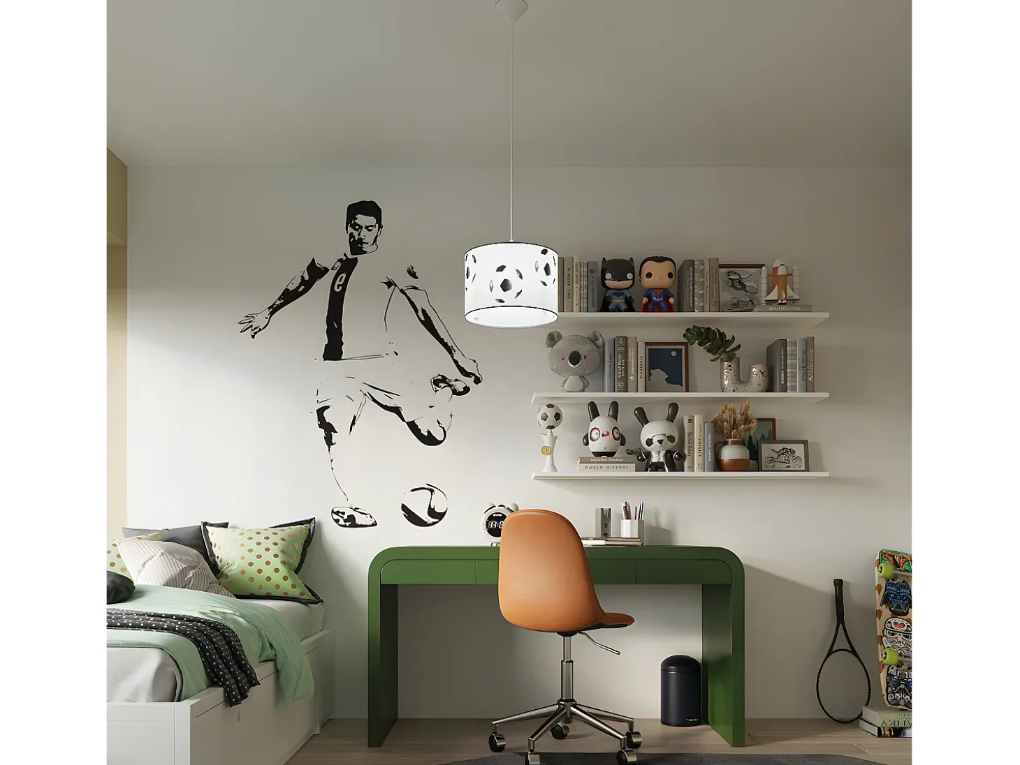 Lámparas Colgantes Piłka Moderno De Cloruro De Polivinilo - 1 Fuentes Luminosas - L.30 X A.82 Cm - Blanco Negro