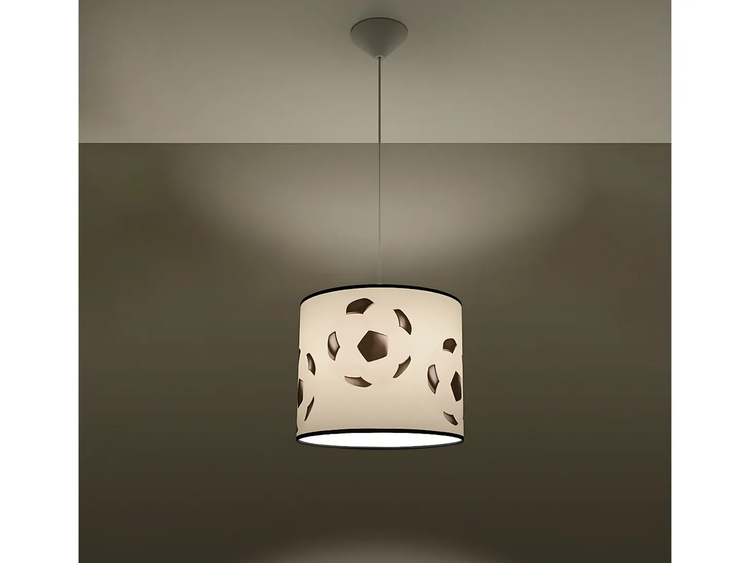 Lámparas Colgantes Piłka Moderno De Cloruro De Polivinilo - 1 Fuentes Luminosas - L.30 X A.82 Cm - Blanco Negro