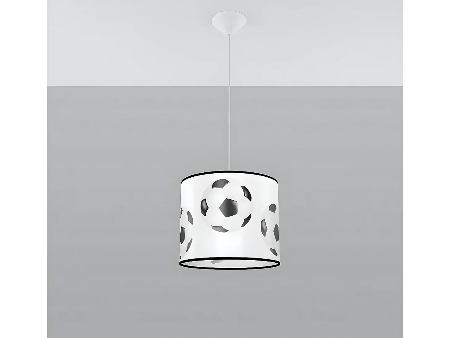 Lámparas Colgantes Piłka Moderno De Cloruro De Polivinilo - 1 Fuentes Luminosas - L.30 X A.82 Cm - Blanco Negro