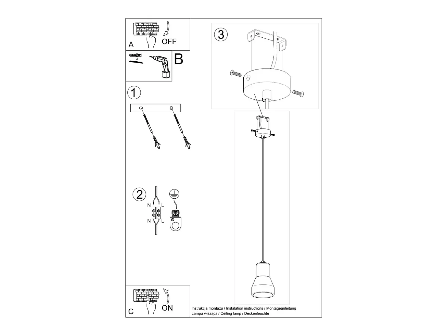 Lámparas colgantes Polaric moderno de hormigón - 1 fuentes luminosas 3000K - L.10 x A.120 cm - gris/madera natural