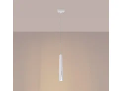 Lámparas Colgantes Prysm Escandinavo De Acero - 1 Fuentes Luminosas - L.8 X A.120 Cm - Blanco