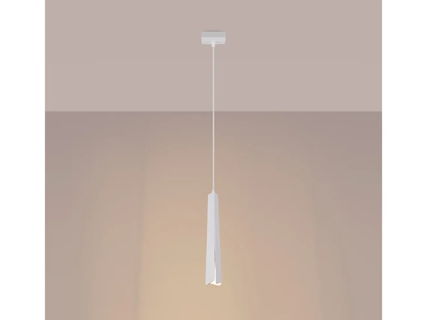 Lámparas Colgantes Prysm Escandinavo De Acero - 1 Fuentes Luminosas - L.8 X A.120 Cm - Blanco