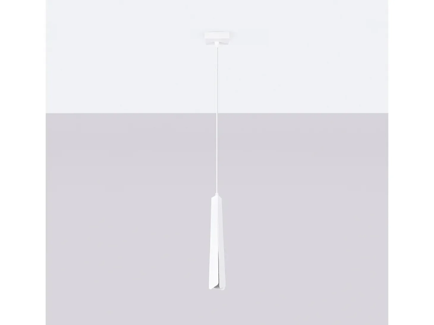 Lámparas Colgantes Prysm Escandinavo De Acero - 1 Fuentes Luminosas - L.8 X A.120 Cm - Blanco