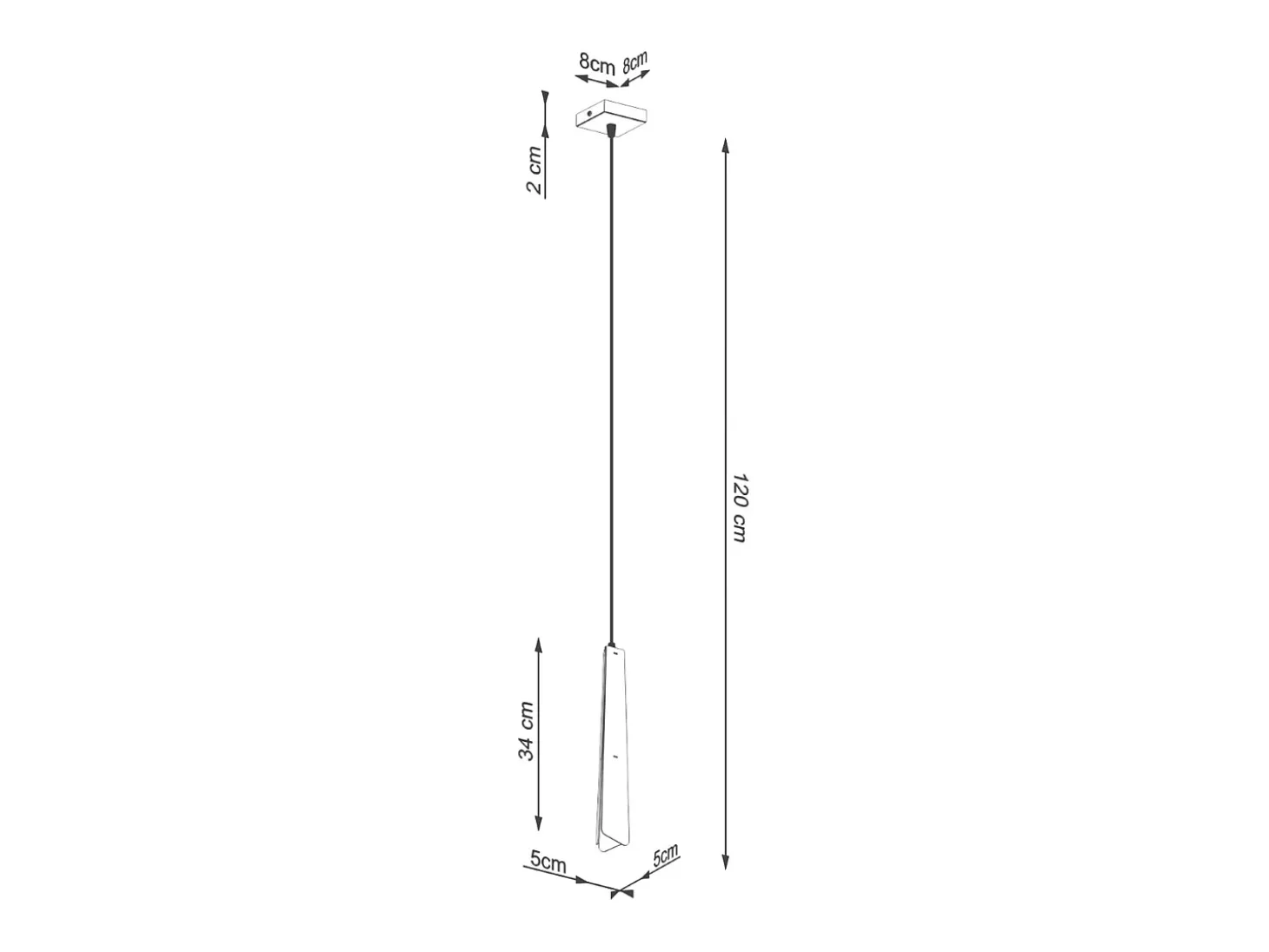 Lámparas Colgantes Prysm Escandinavo De Acero - 1 Fuentes Luminosas - L.8 X A.120 Cm - Negro