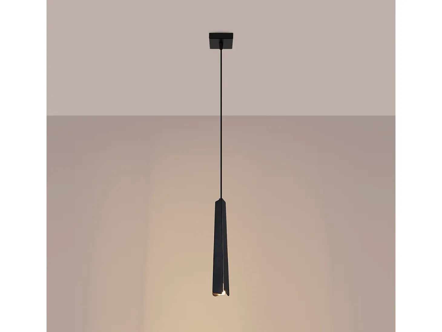 Lámparas Colgantes Prysm Escandinavo De Acero - 1 Fuentes Luminosas - L.8 X A.120 Cm - Negro