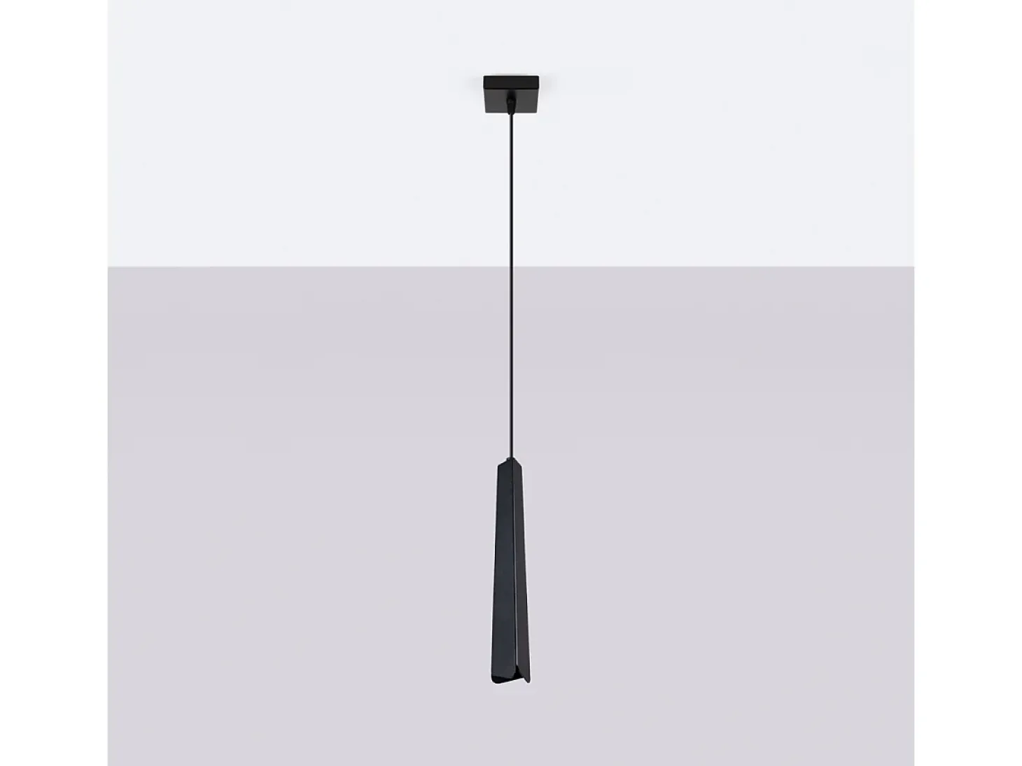 Lámparas Colgantes Prysm Escandinavo De Acero - 1 Fuentes Luminosas - L.8 X A.120 Cm - Negro