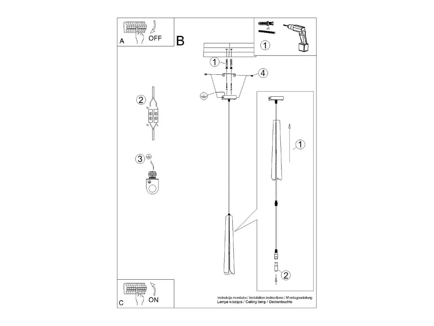 Lámparas Colgantes Prysm Escandinavo De Acero - 1 Fuentes Luminosas - L.8 X A.120 Cm - Negro