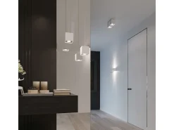 Lámparas Colgantes Quad Moderno De Aluminio - 1 Fuentes Luminosas - L.10 X A.110 Cm - Blanco