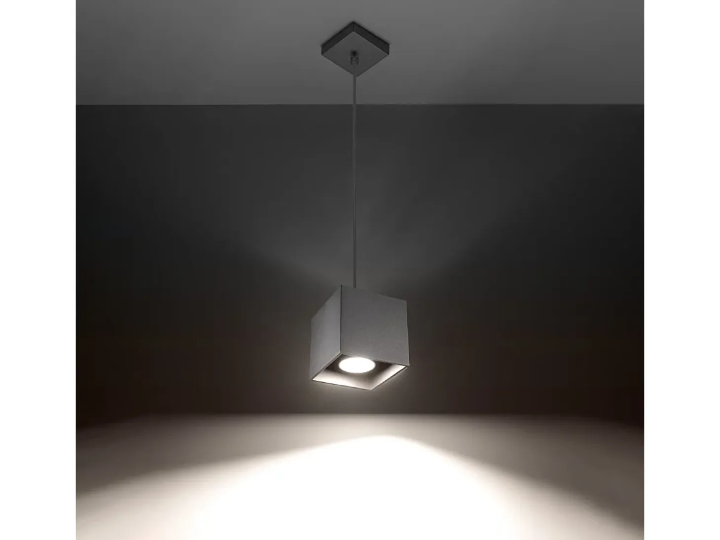 Lámparas colgantes Quadx moderno de aluminio - 1 fuentes luminosas 4000K - L.10 x A.110 cm - gris