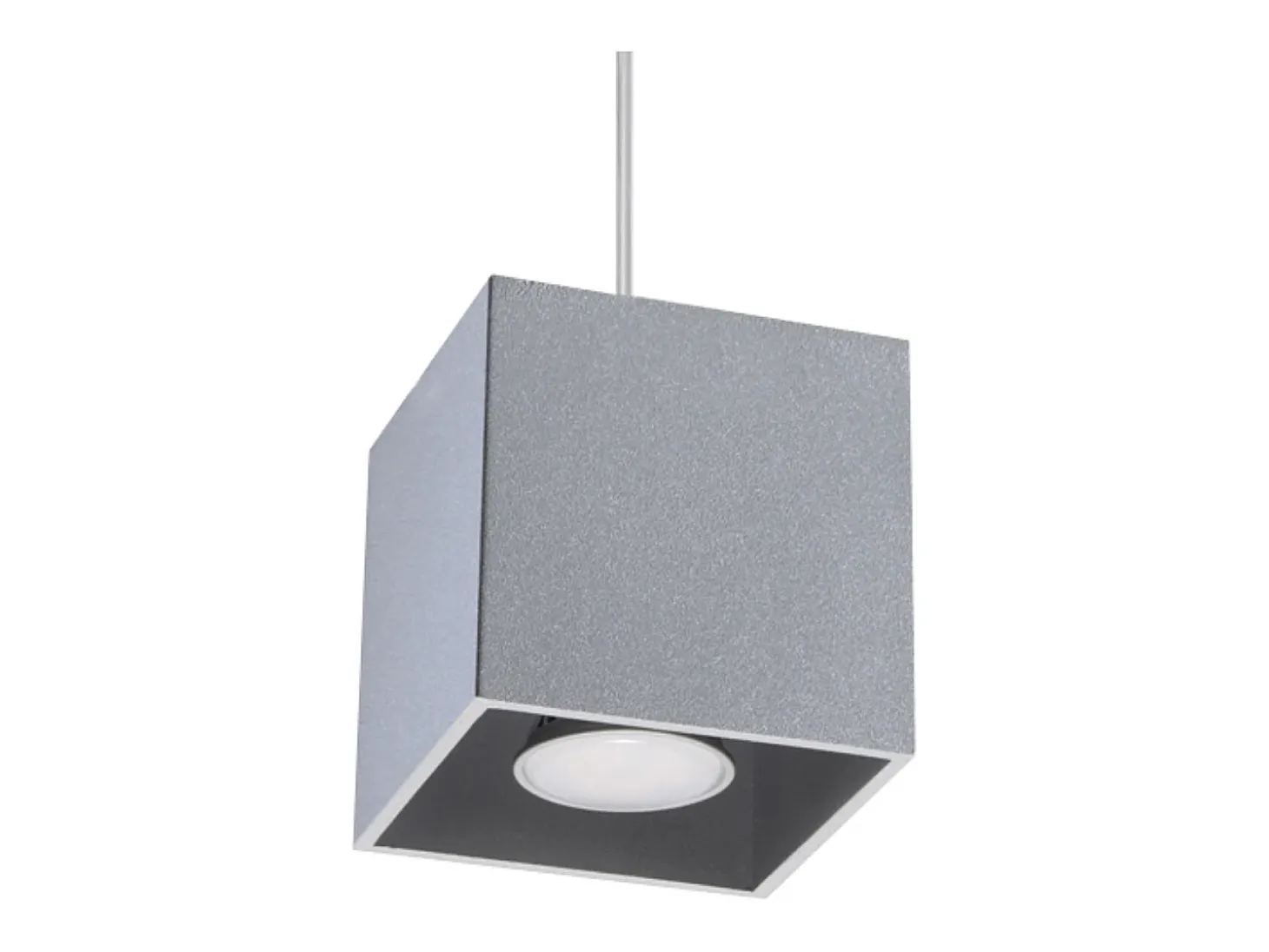 Lámparas colgantes Quadx moderno de aluminio - 1 fuentes luminosas 4000K - L.10 x A.110 cm - gris