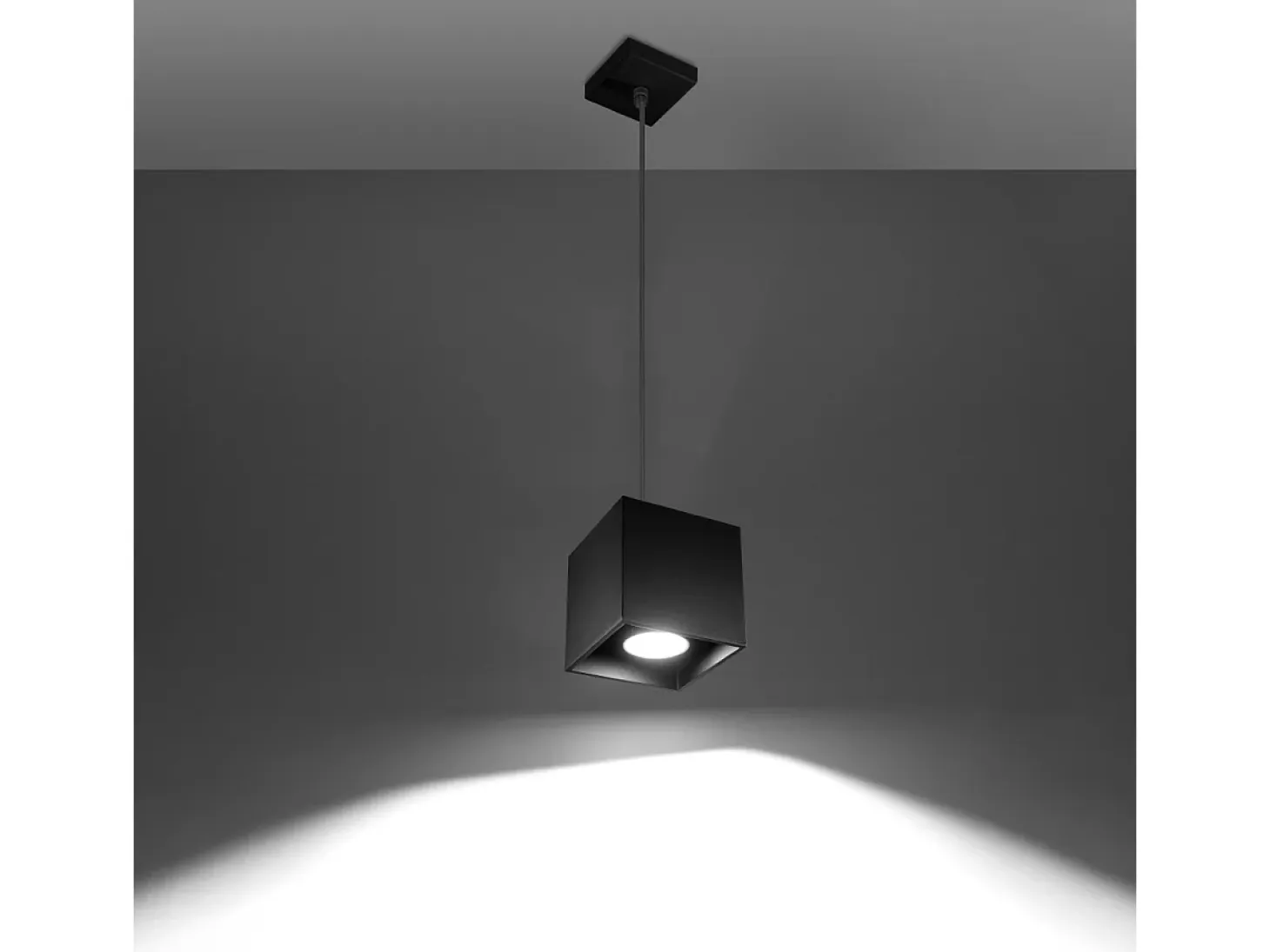 Lámparas colgantes Quadx moderno de aluminio - 1 fuentes luminosas 4000K - L.10 x A.110 cm - negro