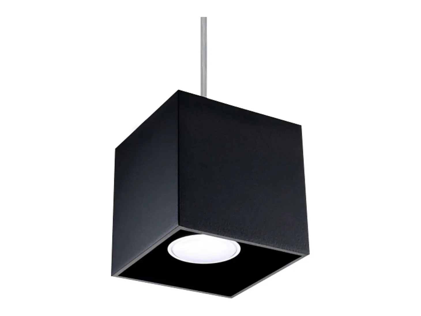 Lámparas colgantes Quadx moderno de aluminio - 1 fuentes luminosas 4000K - L.10 x A.110 cm - negro