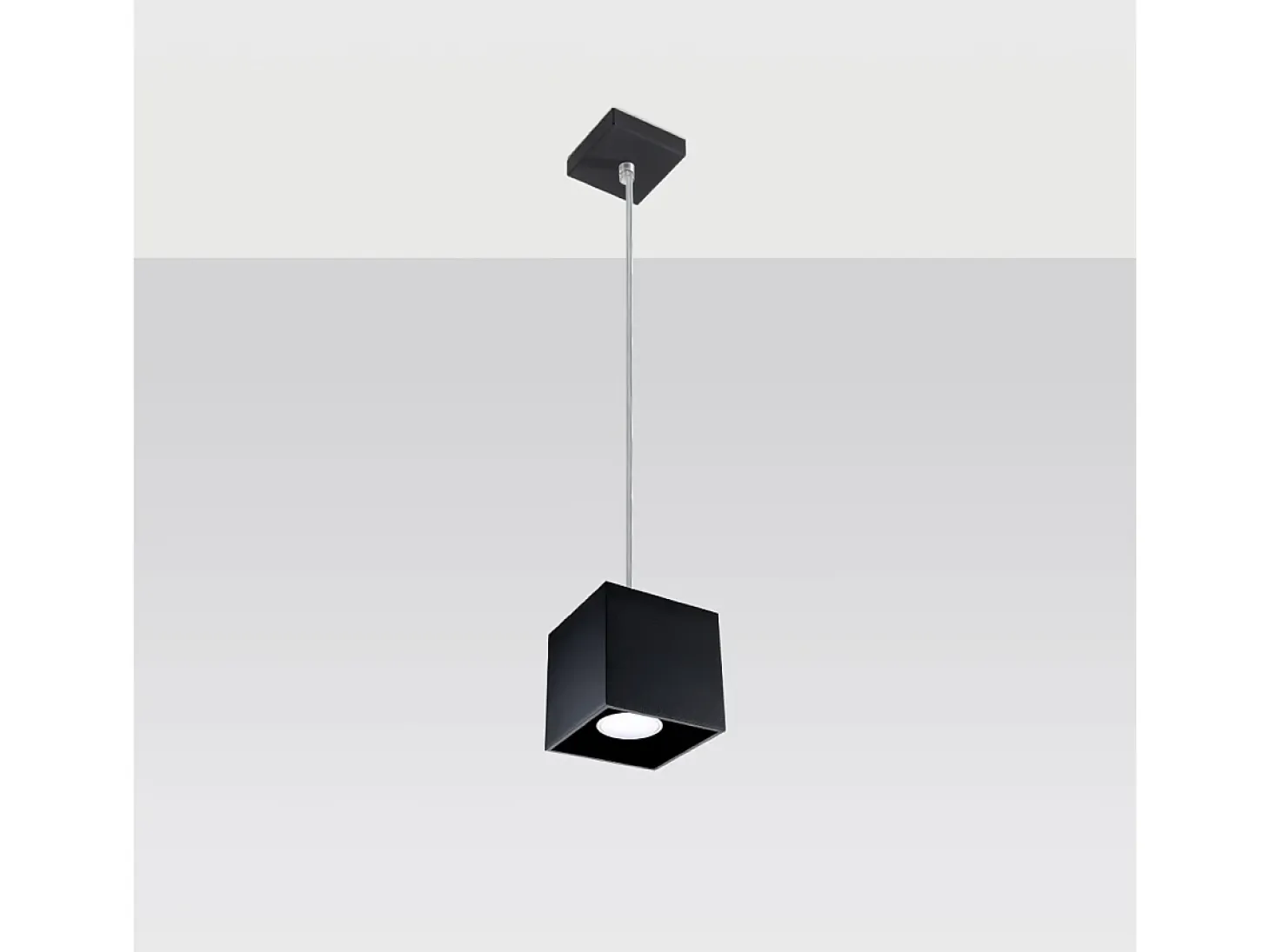 Lámparas colgantes Quadx moderno de aluminio - 1 fuentes luminosas 3000K - L.10 x A.110 cm - negro