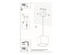 Lámparas colgantes Quadx moderno de aluminio - 1 fuentes luminosas 3000K - L.10 x A.110 cm - negro