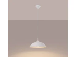 Lámparas colgantes Quarix escandinavo de acero - 1 fuentes luminosas 4000K - L.34 x A.74 cm - blanco