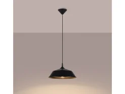 Lámparas colgantes Quarix escandinavo de acero - 1 fuentes luminosas 4000K - L.34 x A.74 cm - negro