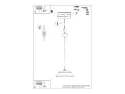 Lámparas colgantes Quarix escandinavo de acero - 1 fuentes luminosas 4000K - L.34 x A.74 cm - negro