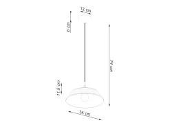Lámparas colgantes Quarix escandinavo de acero - 1 fuentes luminosas 3000K - L.34 x A.74 cm - blanco