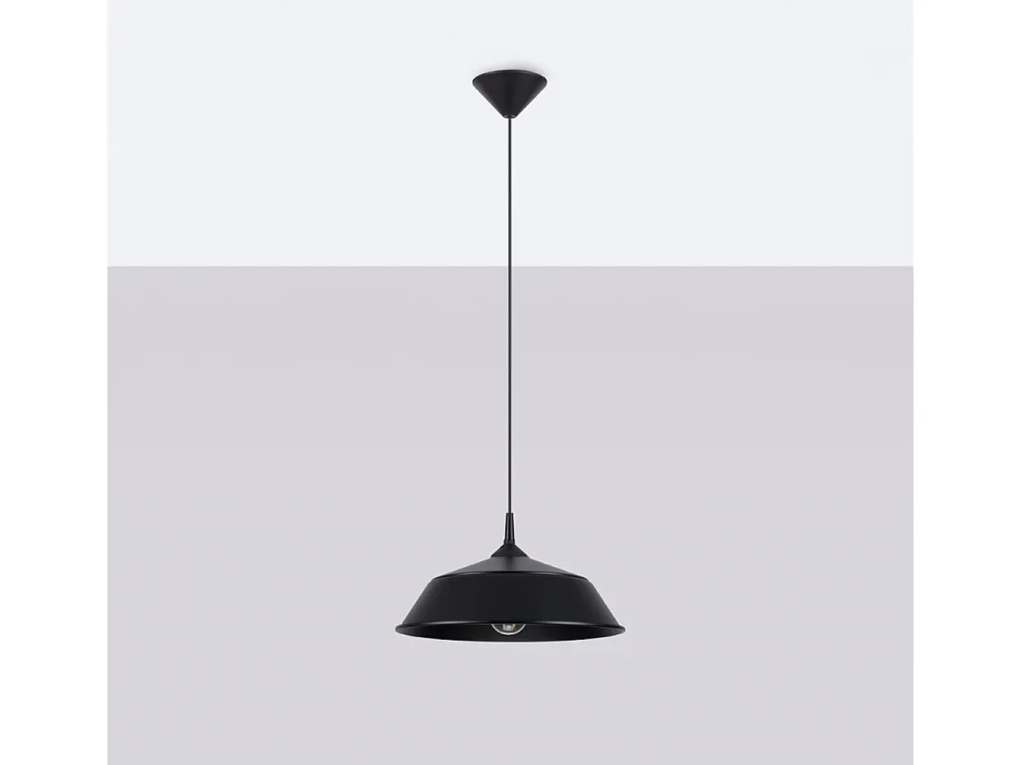 Lámparas colgantes Quarix escandinavo de acero - 1 fuentes luminosas 3000K - L.34 x A.74 cm - negro