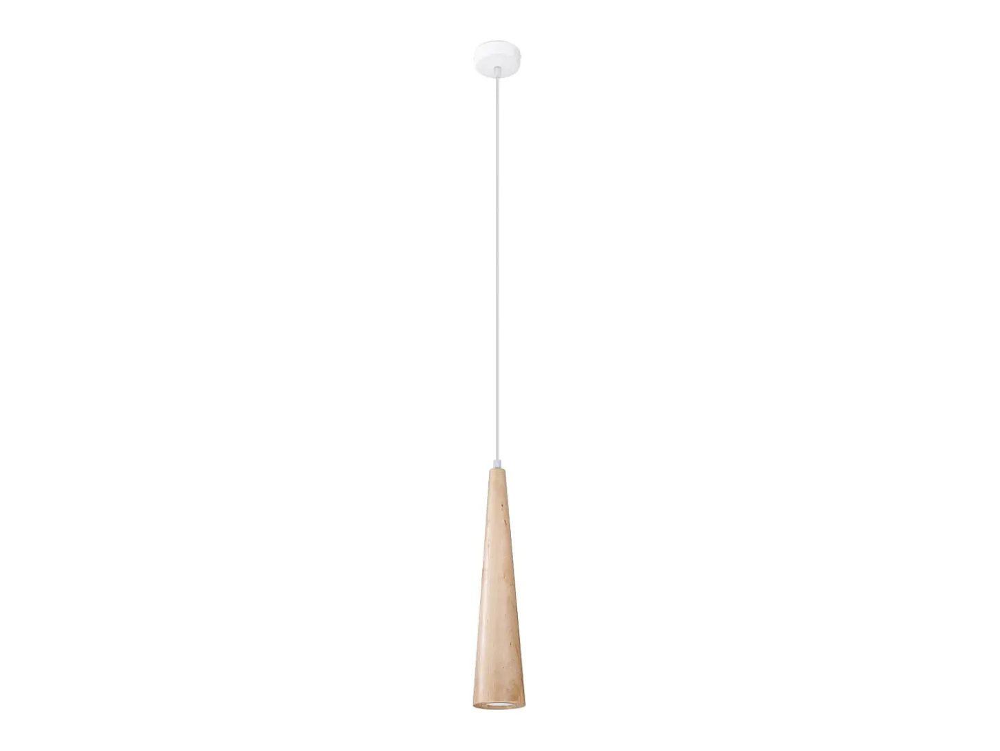 Lámparas colgantes Ravo escandinavo de madera - 1 fuentes luminosas 4000K - L.8 x A.120 cm - madera natural