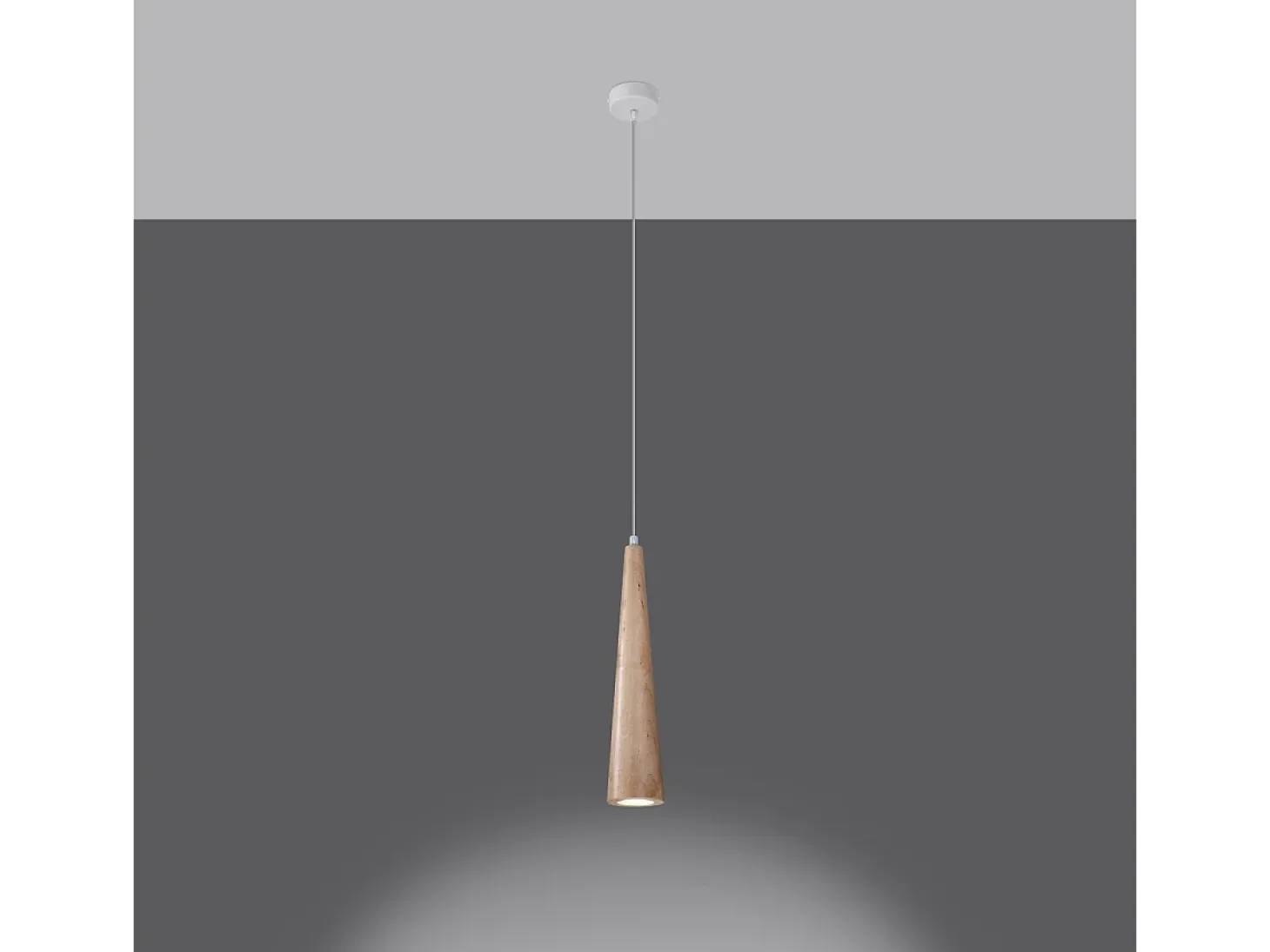 Lámparas colgantes Ravo escandinavo de madera - 1 fuentes luminosas 4000K - L.8 x A.120 cm - madera natural
