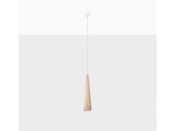 Lámparas colgantes Ravo escandinavo de madera - 1 fuentes luminosas 3000K - L.8 x A.120 cm - madera natural