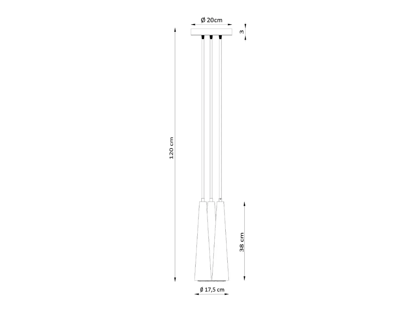 Lámparas colgantes Ravo escandinavo de madera - 3 fuentes luminosas 4000K - L.20 x A.120 cm - madera natural