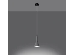 Lámparas Colgantes Rea Moderno De Concreto - 1 Fuentes Luminosas - L.12 X A.125 Cm - Gris