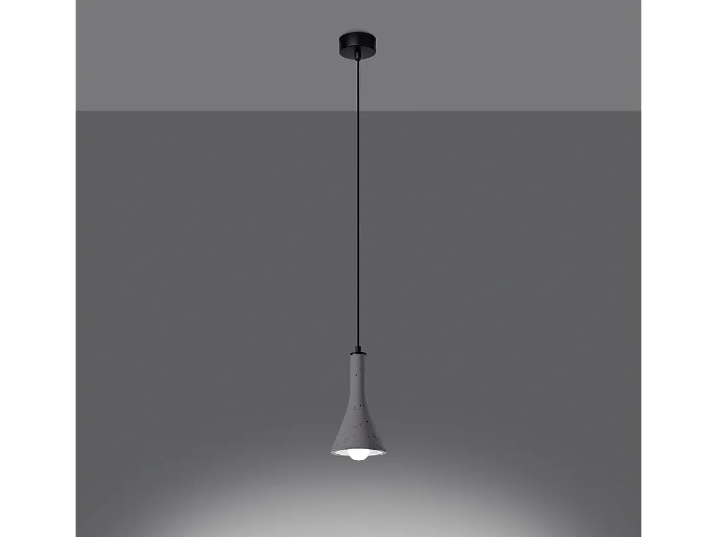 Lámparas Colgantes Rea Moderno De Concreto - 1 Fuentes Luminosas - L.12 X A.125 Cm - Gris