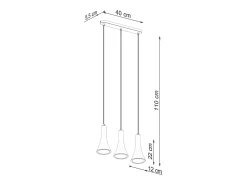 Lámparas Colgantes Rea Moderno De Concreto - 3 Fuentes Luminosas - L.46 X A.110 Cm - Gris
