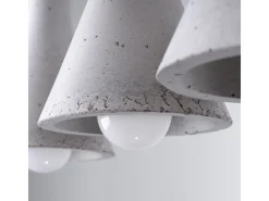 Lámparas Colgantes Rea Moderno De Concreto - 3 Fuentes Luminosas - L.46 X A.110 Cm - Gris