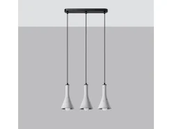 Lámparas Colgantes Rea Moderno De Concreto - 3 Fuentes Luminosas - L.46 X A.110 Cm - Gris